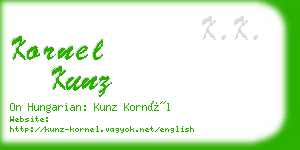 kornel kunz business card